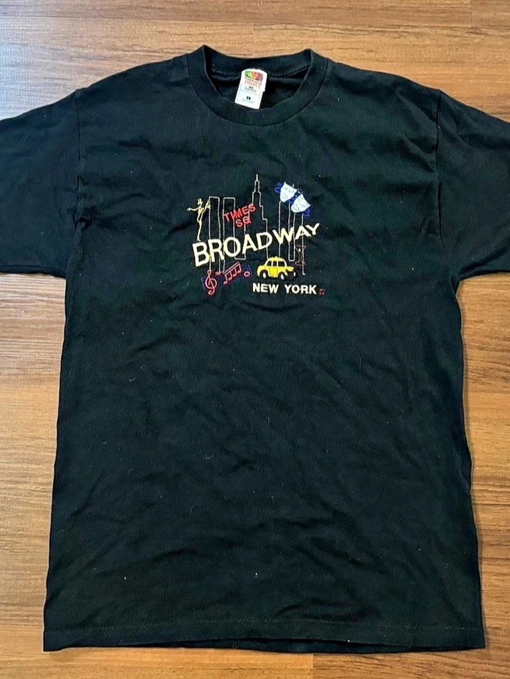 VTG Acting Time Square Broadway New York T-Shirt Size L Fruit Of The Loom 90’s